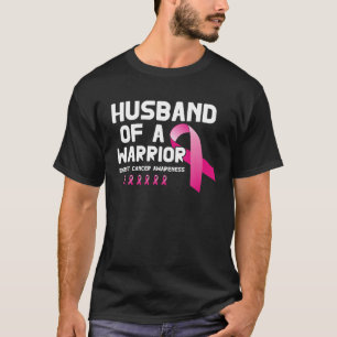 Camiseta Esposo De Un Cáncer De Mama De Cinta Rosa De Guerr