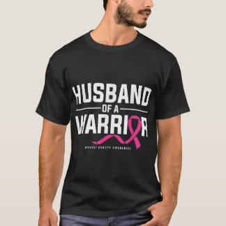 Camiseta Esposo de una guerrera concienciación sobre el cán