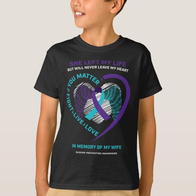 Camiseta Esposo En Memoria De Mi Esposa En La Prevención De (Anverso)