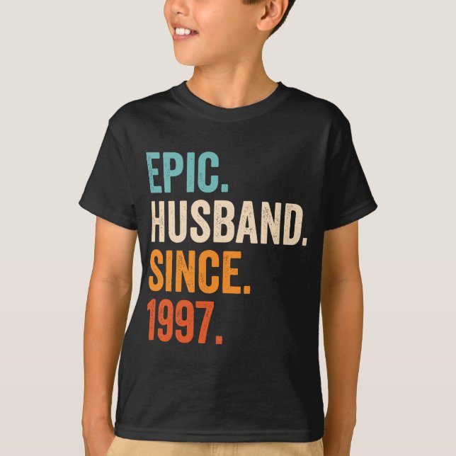 Camiseta Esposo épico de los hombres desde 1997 25º boda an (Anverso)