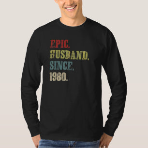 Camiseta Esposo épico desde 1980 42º Aniversario Boda