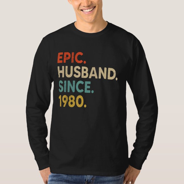 Camiseta Esposo épico desde 1980 42º Aniversario Boda V (Anverso)