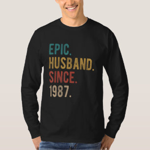 Camiseta Esposo épico desde 1987 35º Aniversario Boda F
