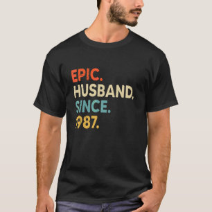 Camiseta Esposo épico desde 1987 35º Aniversario Boda V