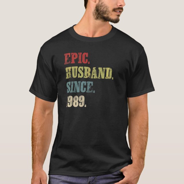 Camiseta Esposo épico desde 1989 33er aniversario Boda (Anverso)