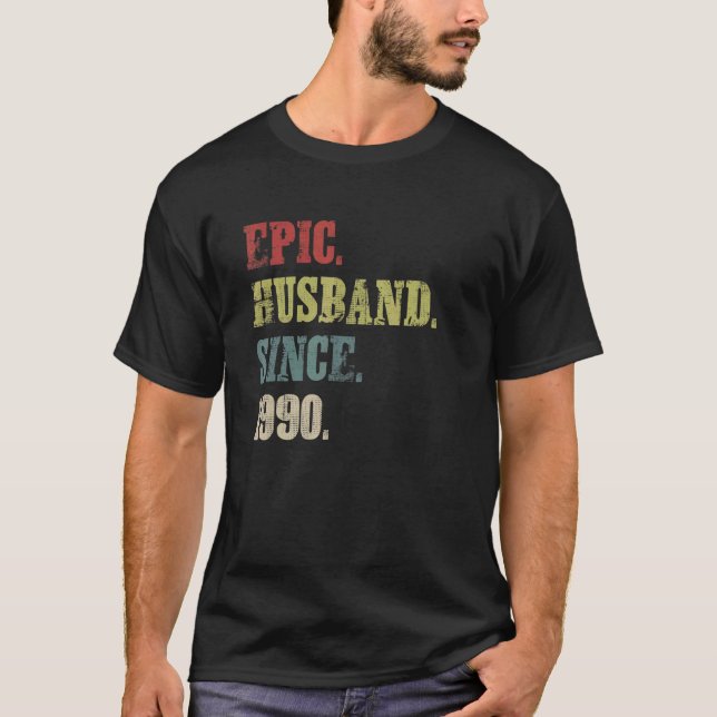 Camiseta Esposo épico desde 1990 32º Aniversario Boda (Anverso)