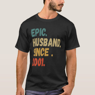 Camiseta Esposo épico desde 2001 Boda Aniversario Retro