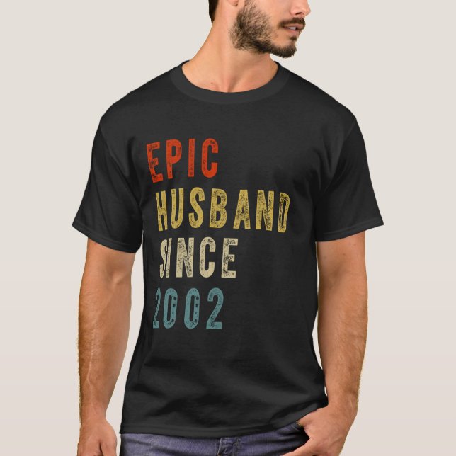Camiseta Esposo épico desde 2002 Pareja 22ª boda Annive (Anverso)