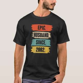 Camiseta Esposo épico desde 2002 Viñeta 20ª Anive Boda