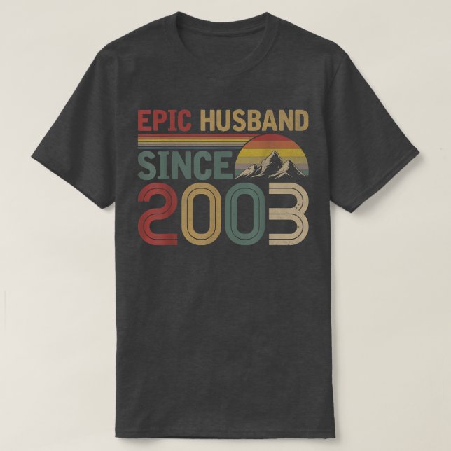 Camiseta Esposo épico desde 2003 19º aniversario Boda G (Diseño del anverso)