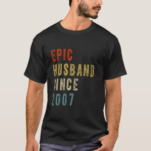 Camiseta Esposo épico desde 2007 Pareja 17º boda Annive