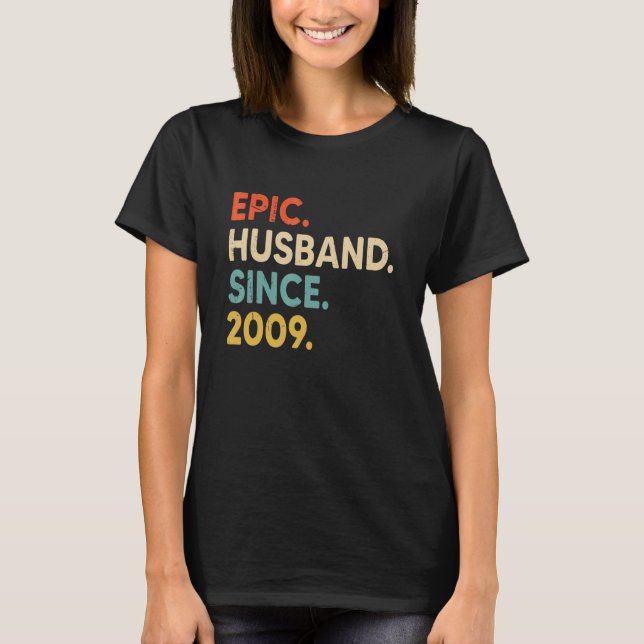 Camiseta Esposo épico desde 2009 13º Aniversario Boda V (Anverso)