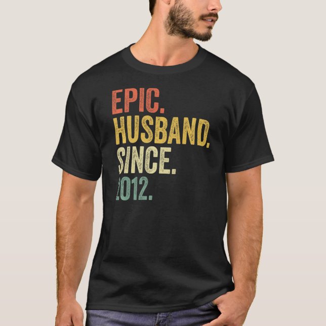 Camiseta Esposo épico desde 2012 11 años 11ª Boda Anni (Anverso)