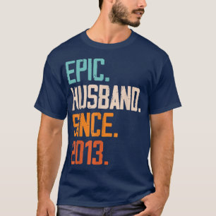 Camiseta Esposo Épico Desde 2013 Familia Matrimonio Pareja 