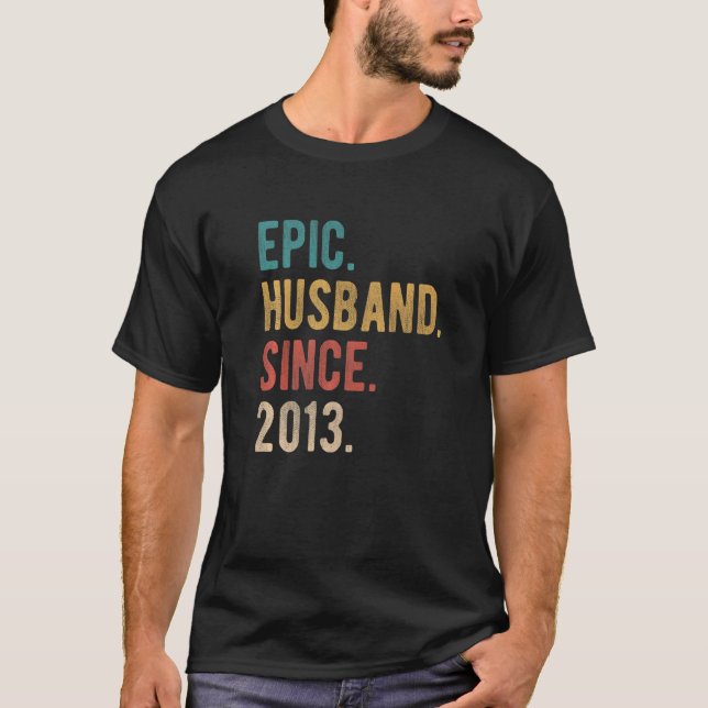 Camiseta Esposo épico desde 2013 Noveno Aniversario Boda De (Anverso)