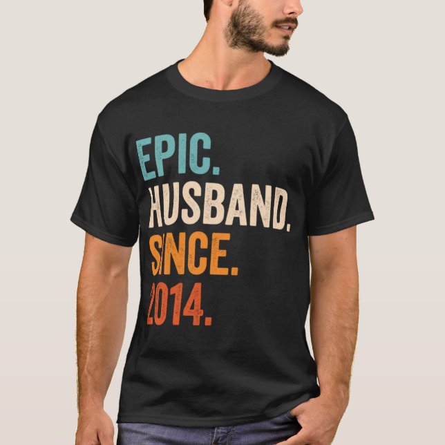 Camiseta Esposo épico desde 2014 8º aniversario del boda 8 (Anverso)