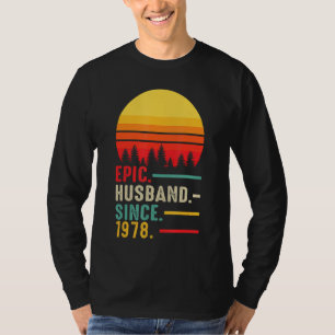 Camiseta Esposo épico masculino desde 1978, feliz aniversar