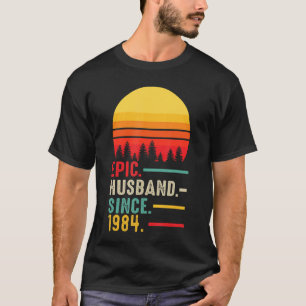Camiseta Esposo épico masculino desde 1984, feliz aniversar