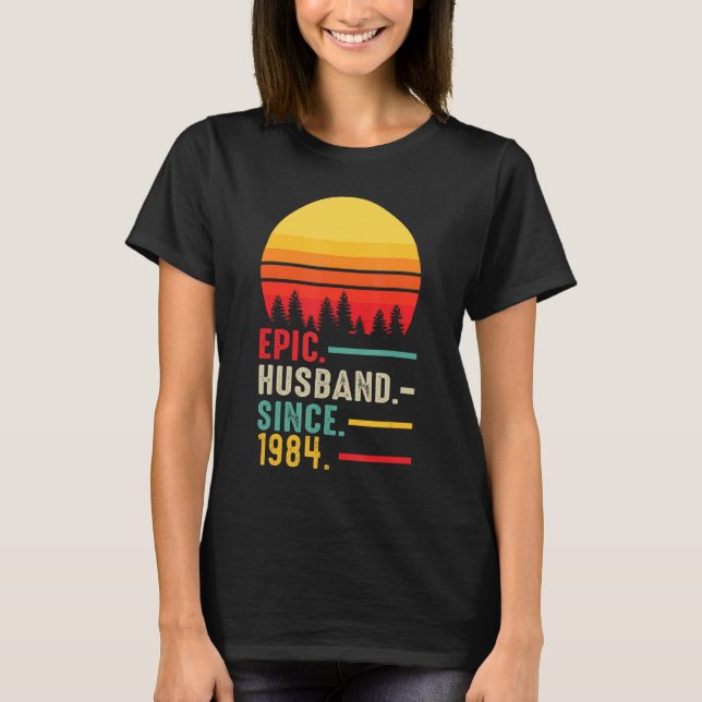 Camiseta Esposo épico masculino desde 1984, feliz aniversar (Anverso)