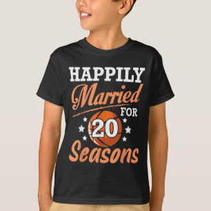 Camiseta Esposo Esposa Felizmente Casados 20 Años Por Béisb