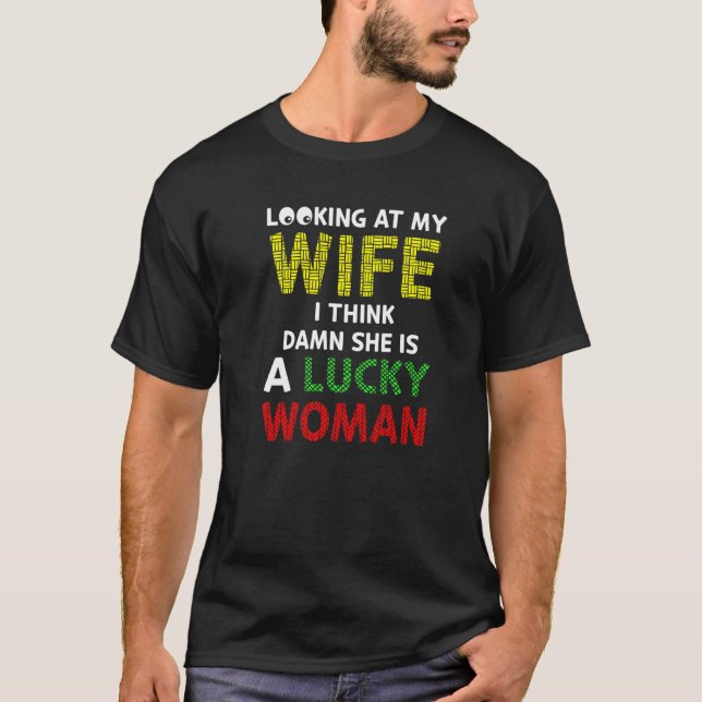 Camiseta Esposo Hubby Mi Esposa Es Una Mujer Afortunada (Anverso)
