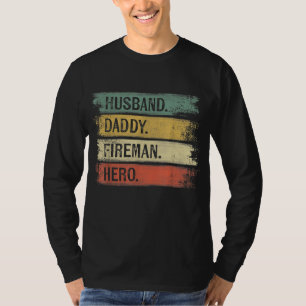 Camiseta Esposo masculino papá bombero héroe