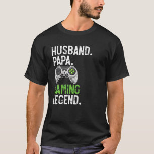 Camiseta Esposo masculino Papa Gaming Legendario Gaming Dad