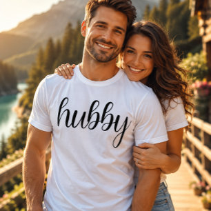 Camiseta Esposo Moderno Negro Letra Blanca Hombres