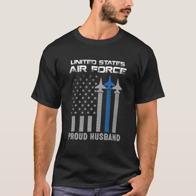 Camiseta Esposo Orgulloso de la Fuerza Aérea de Estados Uni (Anverso)