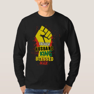 Camiseta Esposo Padre Rey Hombre Bendito Negro Papá Padre B