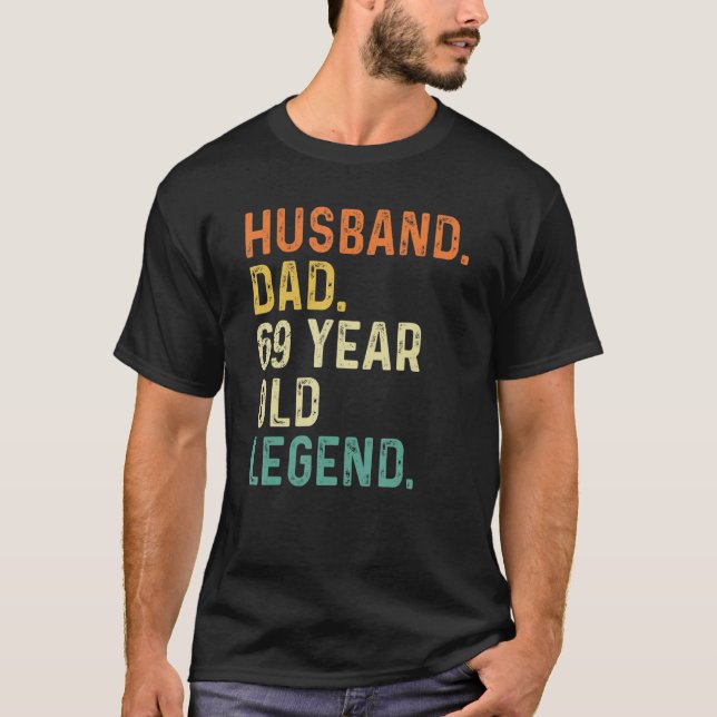 Camiseta Esposo Papá 69 años Leyenda 69 cumpleaños Retro (Anverso)