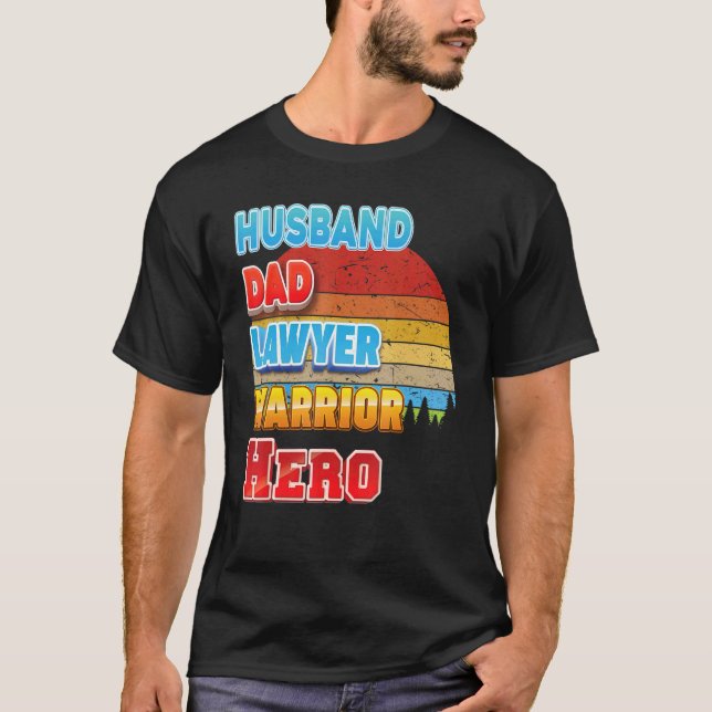 Camiseta Esposo Papá Abogado Guerrero Héroe Padre Día Vinta (Anverso)