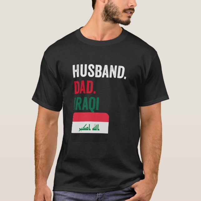 Camiseta Esposo Papá Bandera Iraquí Regalo para (Anverso)