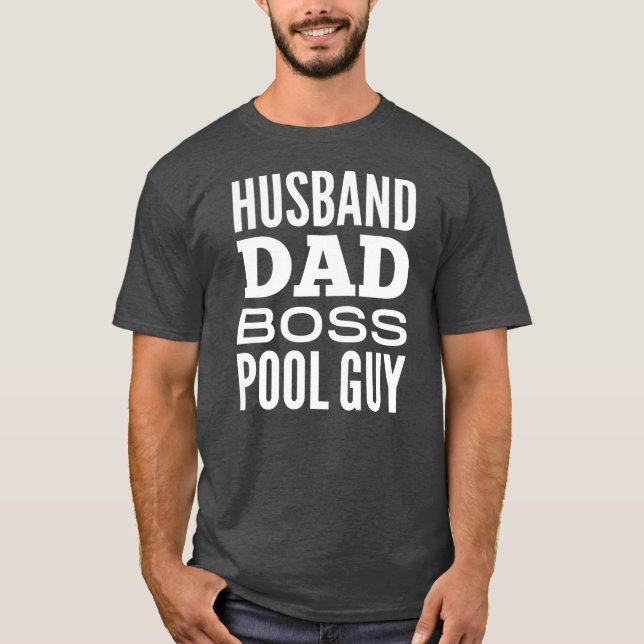 Camiseta Esposo papá Boss Pool Guy  (Anverso)