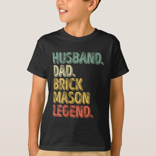 Camiseta Esposo papá Brick Mason Leyenda Funny Día del Padr (Anverso)