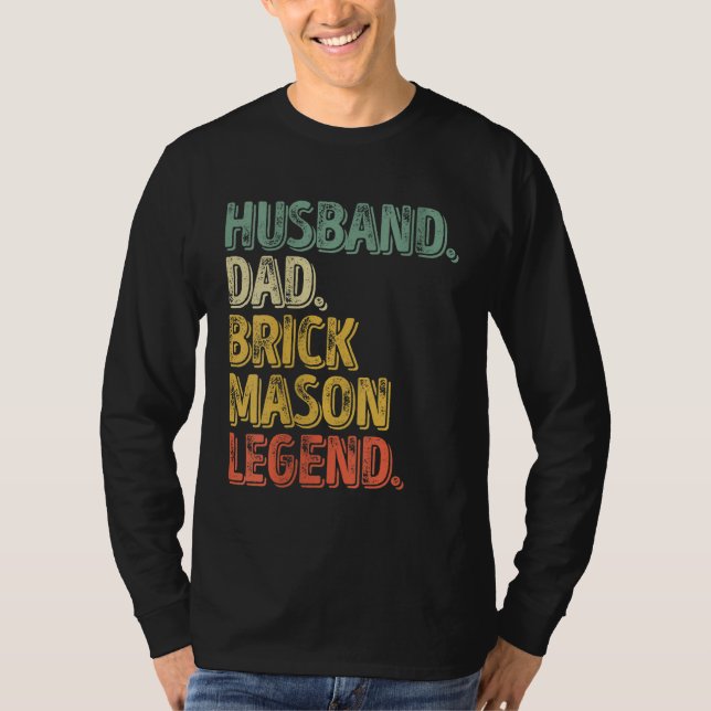 Camiseta Esposo papá Brick Mason Leyenda Funny Día del Padr (Anverso)