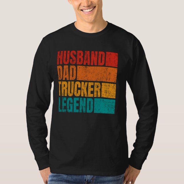 Camiseta Esposo Papá Camión Leyenda Esposo Hombres Papá Tru (Anverso)