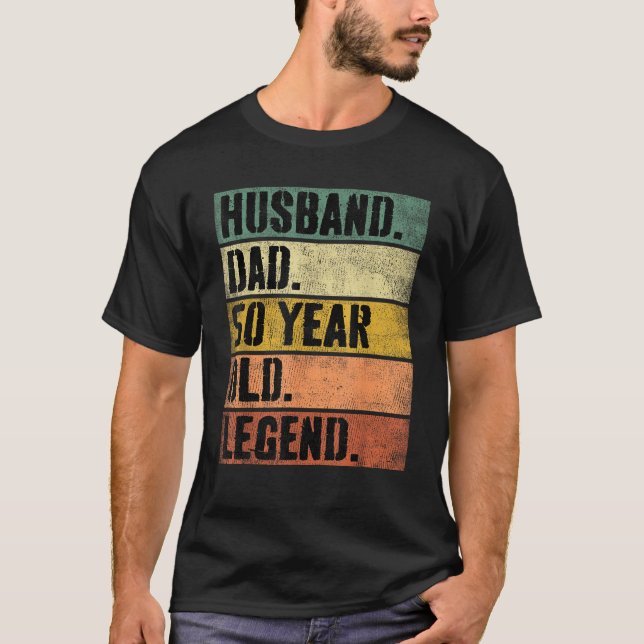 Camiseta Esposo papá de 50 años leyenda de 50 años padre de (Anverso)