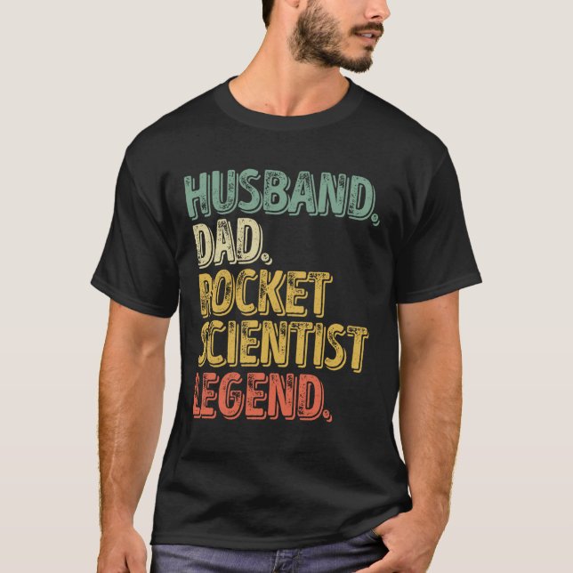 Camiseta Esposo papá de la leyenda del científico de cohete (Anverso)