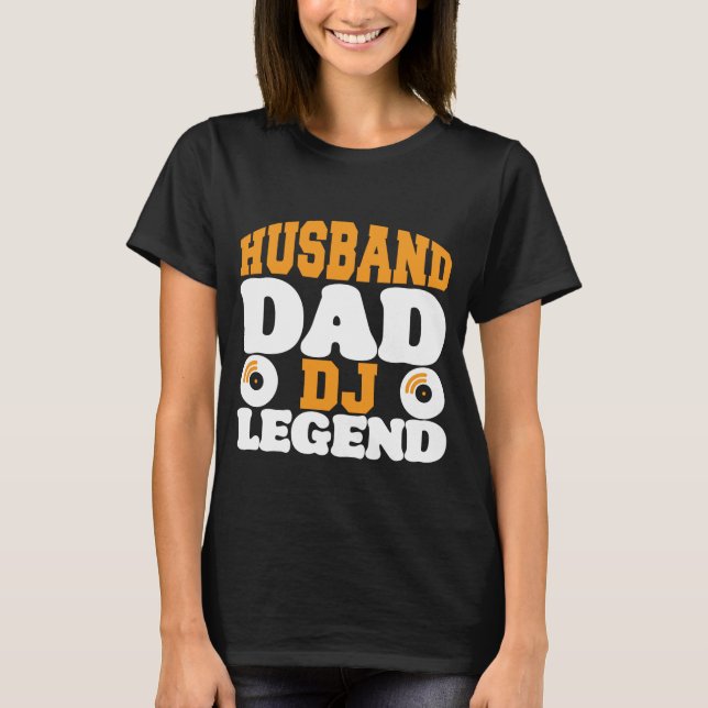 Camiseta Esposo Papá DJ Legend Minimalista (Anverso)