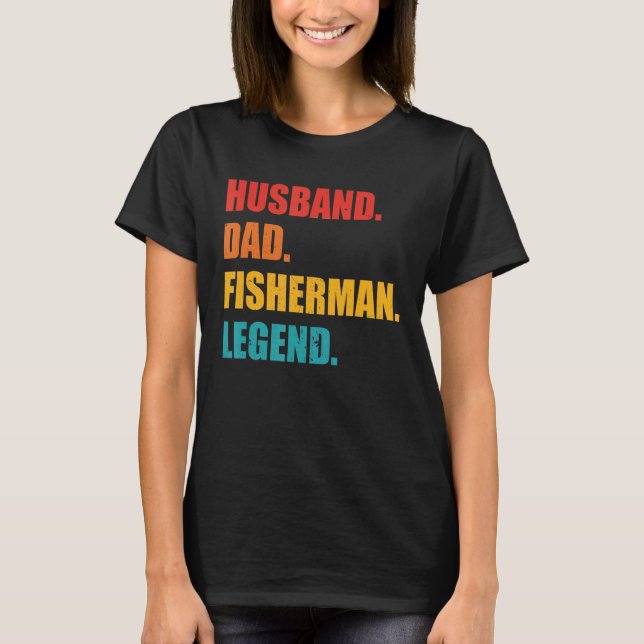 Camiseta Esposo Papá Fisherman Leyenda Aparato Retro (Anverso)