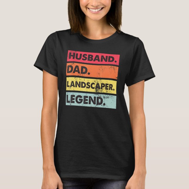 Camiseta Esposo papá paisajista Césped cuidado paisajístico (Anverso)