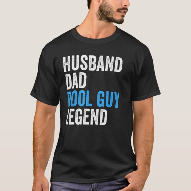 Camiseta Esposo Papá Pool Guy Legend Funny Men (Anverso)