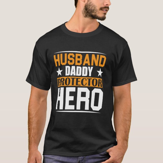 Camiseta Esposo Papá Protector Héroe (Anverso)