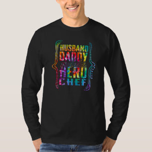 Camiseta Esposo Papá Protector Héroe Chef Tie Dye Dorado F