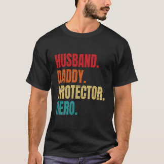 Camiseta Esposo Papá Protector Héroe Día del Padre Esposo