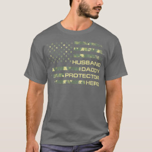 Camiseta Esposo papá protector héroe feliz día del padre Fl