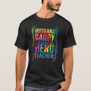 Camiseta Esposo Papá Protector Héroe Maestro Tie Dye Dorado
