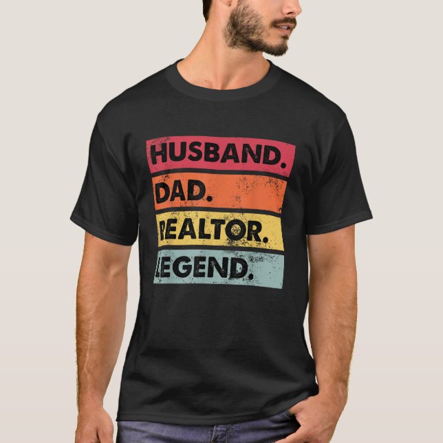 Camiseta Esposo Papá Realtor Funny Agente Inmobiliario Mens (Anverso)