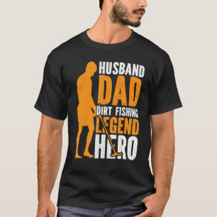 Camiseta Esposo papá sucio Leyenda de pesca Héroe Metalizad